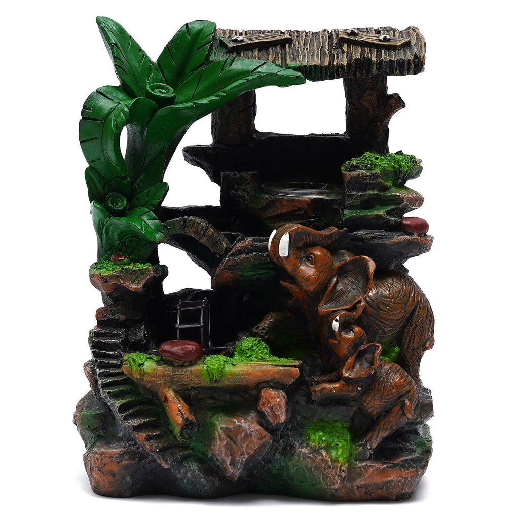 Rockery Feng Home Waterfall Resin Ball Rolling LED Water Shui Decor Tabletop Tabletop Water with Fountain Fengshui Fountain Light LED Indoor Fountain Waterfall