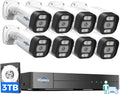 Outdoor,4K 3TB 5MP Camera Camera PoE Drive,Person/Vehicle IP Indoor with Expandable Security Security for Video PoE NVR Hiseeu Monitoring System,8PCS Hard Detect,Audio 16CH