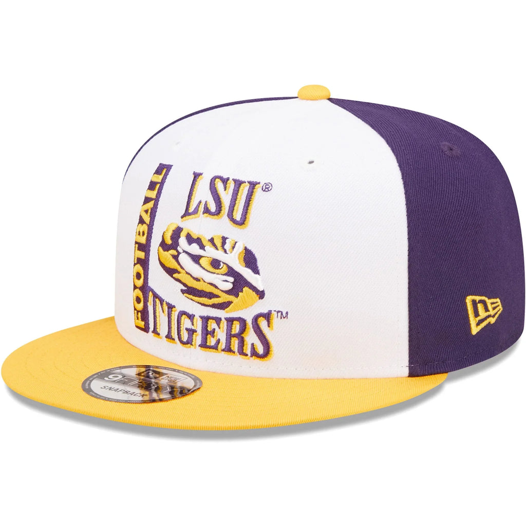 Retro - Era Hat LSU White/Purple OSFA New Men's 9FIFTY Sport Snapback Tigers
