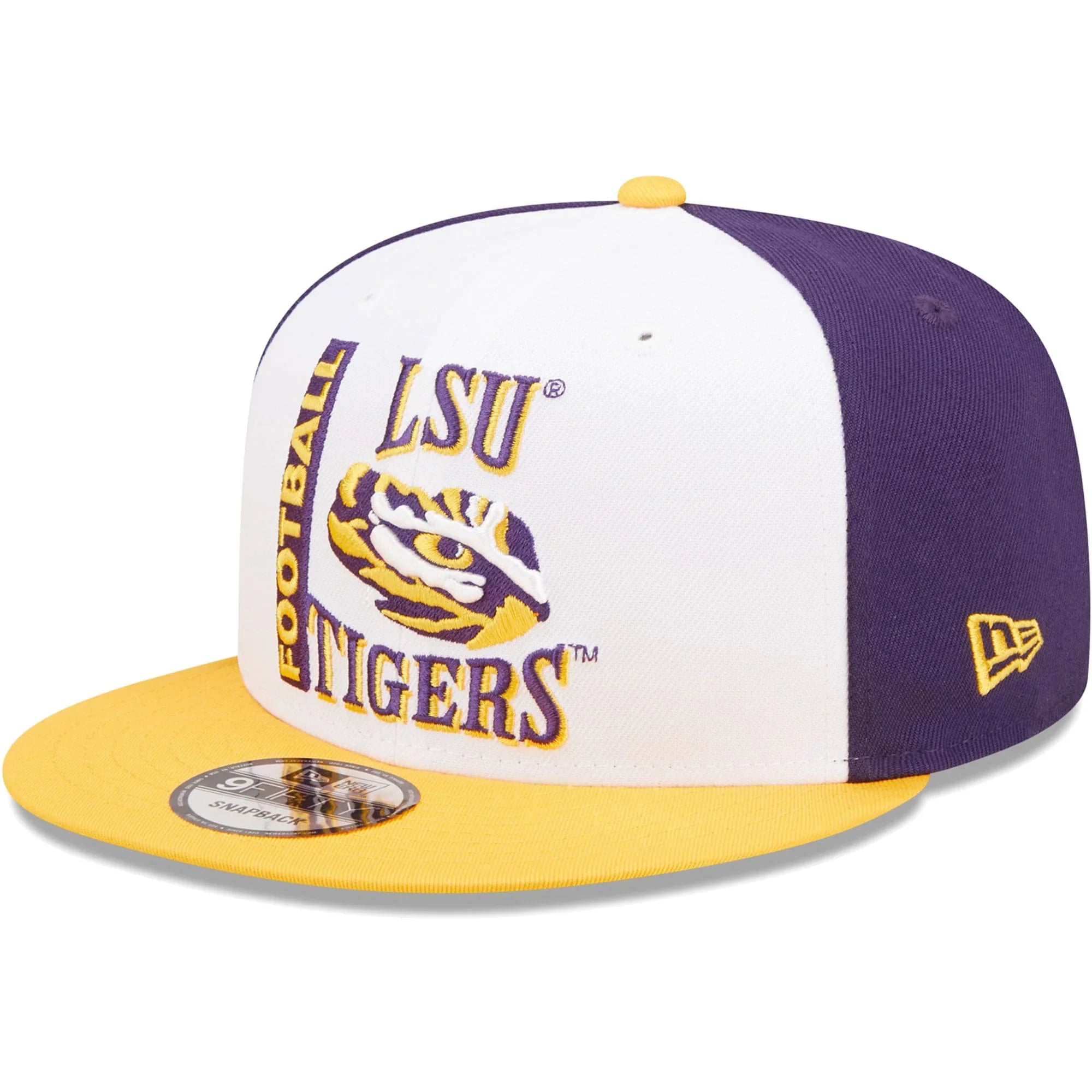 Retro - Era Hat LSU White/Purple OSFA New Men's 9FIFTY Sport Snapback Tigers