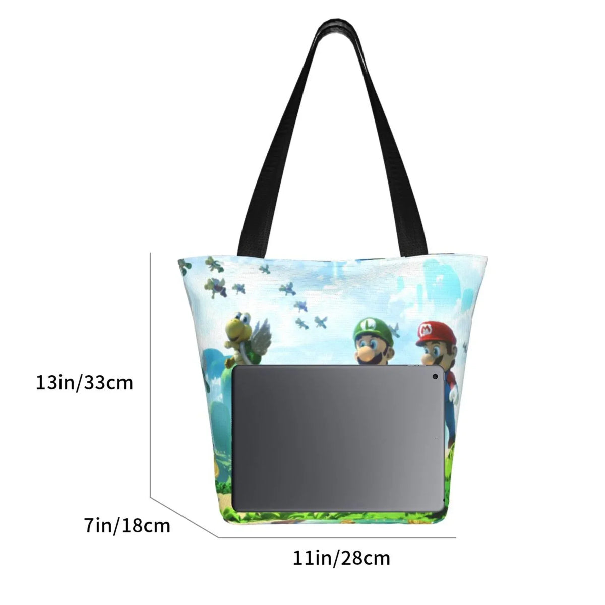 Business Shoulder Handbag Cartoon Bag For Luigi Women's Travel School Mario Super Work Large Capacity Shopping Beach Tote