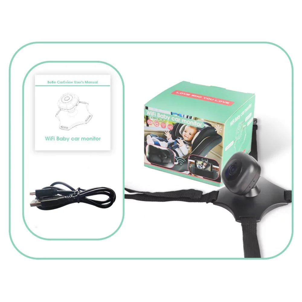 Seat, 360° Camera, Monitor Night Rear Monitor Car Wireless WiFi Facing Rotation for Vision, ammoon Baby