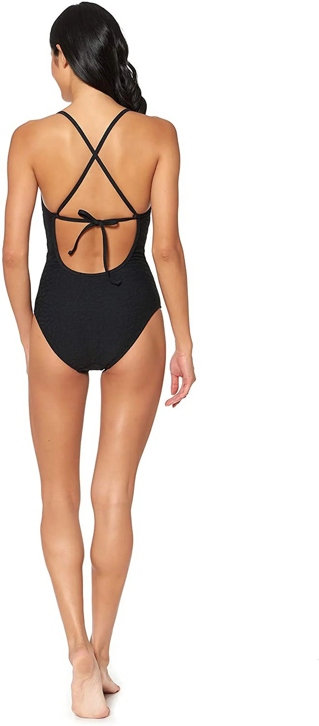 Jessica Rose Textured One-Piece Small Swimsuit, Bay BLACK Simpson US