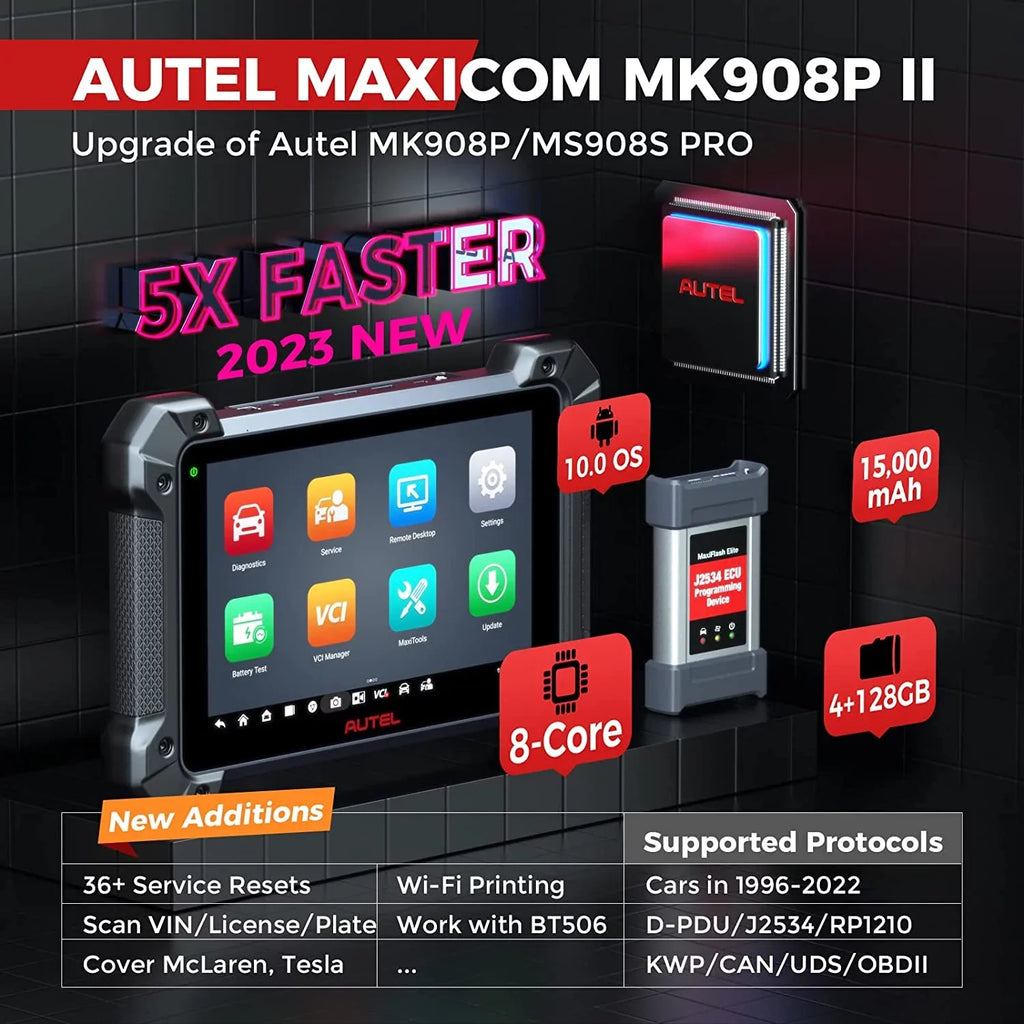 MaxiCOM 2.0 MK908 Car ECU Coding II Pass-Thru, Services,J2534 Diagnostic J2534 Bi-directional, Programming Tool Autel Pro AutoScan 38+ Scan