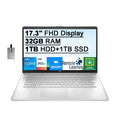 32GB HD Iris Keyboard, Core 17.3" Intel Intel Graphics, RAM, Laptop USB 32GB 1TB Xe Silver, 2021 IPS i5-1155G7 250 Nits Webcam, HP Backlit Computer, Audio, 1TB SSD, HDD+ FHD Processor, Win11, HD Card