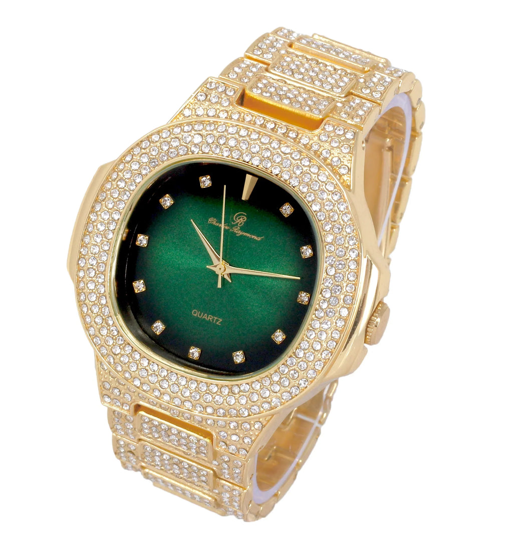 Iced ST10235 Hop CB Cuban DX Bracelet - with Oblong Hip Look Bling-ed Out Watch