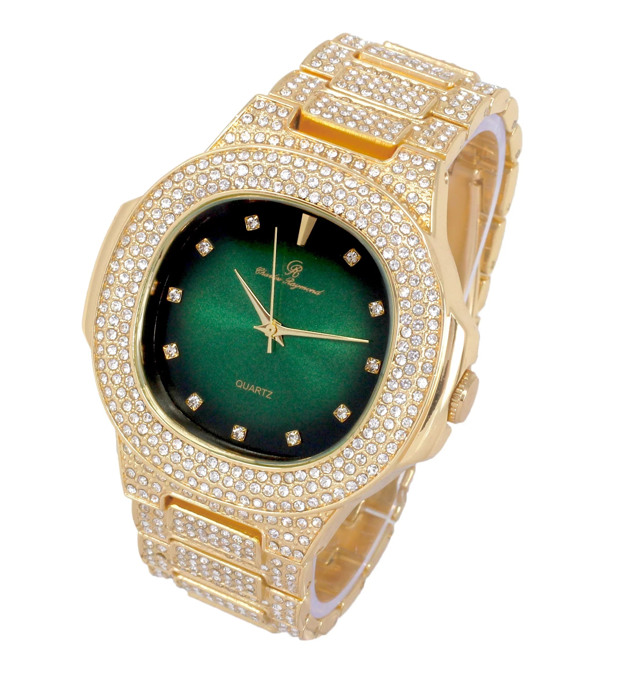 Iced ST10235 Hop CB Cuban DX Bracelet - with Oblong Hip Look Bling-ed Out Watch