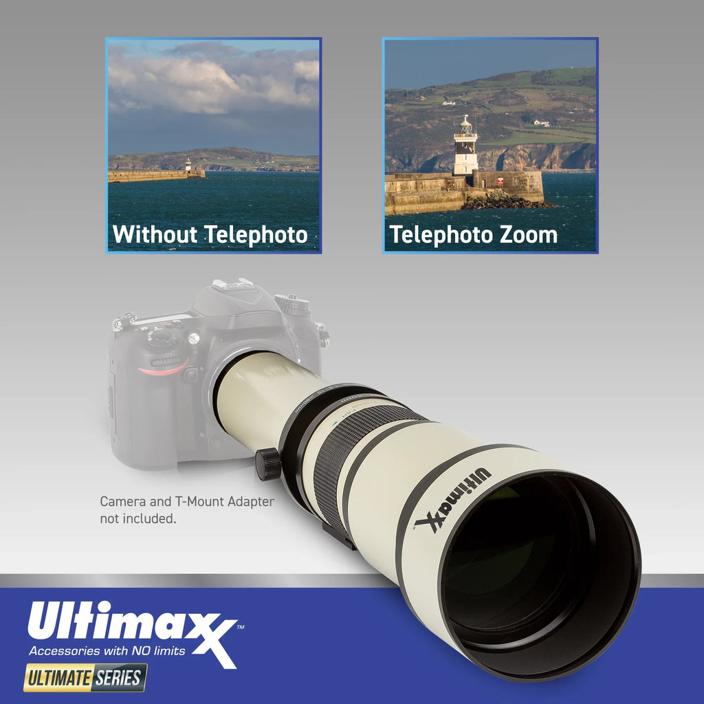 2X- F-Mount 1300mm More (with f/8 Lens Manual & 1300-2600mm) Nikon 650 Ultimaxx Telephoto for Cameras to