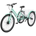 Trikes for Tricycles, Shopping, 3-Wheeled w/Spacious MOPHOTO Heavy Rides, Adults and Mountain Exercise, Duty 7-Speed Recreation Basket 24"/26"/27.5" Adventurous Bike