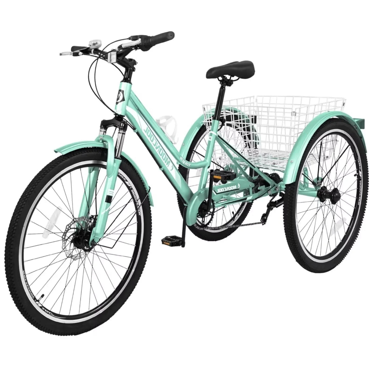 Trikes for Tricycles, Shopping, 3-Wheeled w/Spacious MOPHOTO Heavy Rides, Adults and Mountain Exercise, Duty 7-Speed Recreation Basket 24"/26"/27.5" Adventurous Bike
