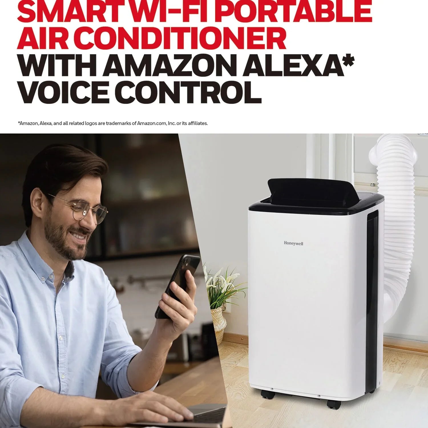 WiFi Air Portable Conditioner & 10,000 with Dehumidifier Voice Honeywell BTU Control, HF0CESVWK6 Smart