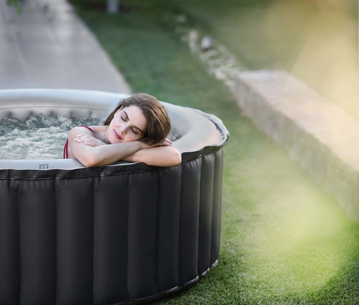 1350w Air Round, Hot Inflatable One Jets, Tub Mspa 118 Massage Persons Piece Heater, Silver & Delight Cloud, 2+2 Series, Easy Spa, 700w Water Blower, Install,