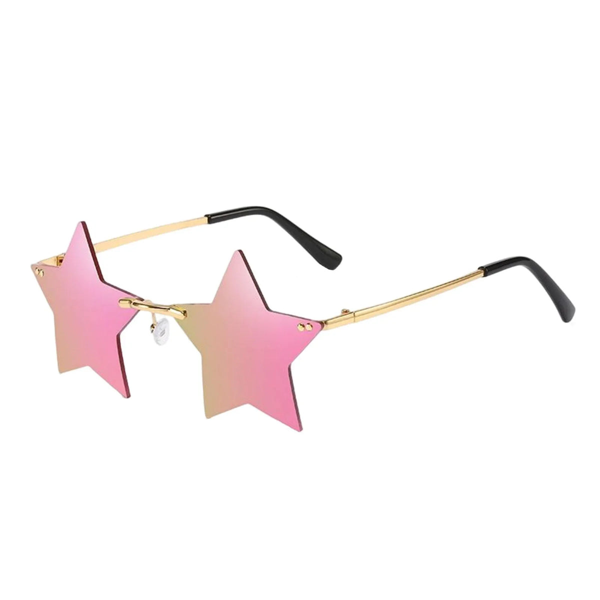 Stars Rimless Glasses Women for Sharplace Glasses 6X Trendy Grey Dance Costume Sun