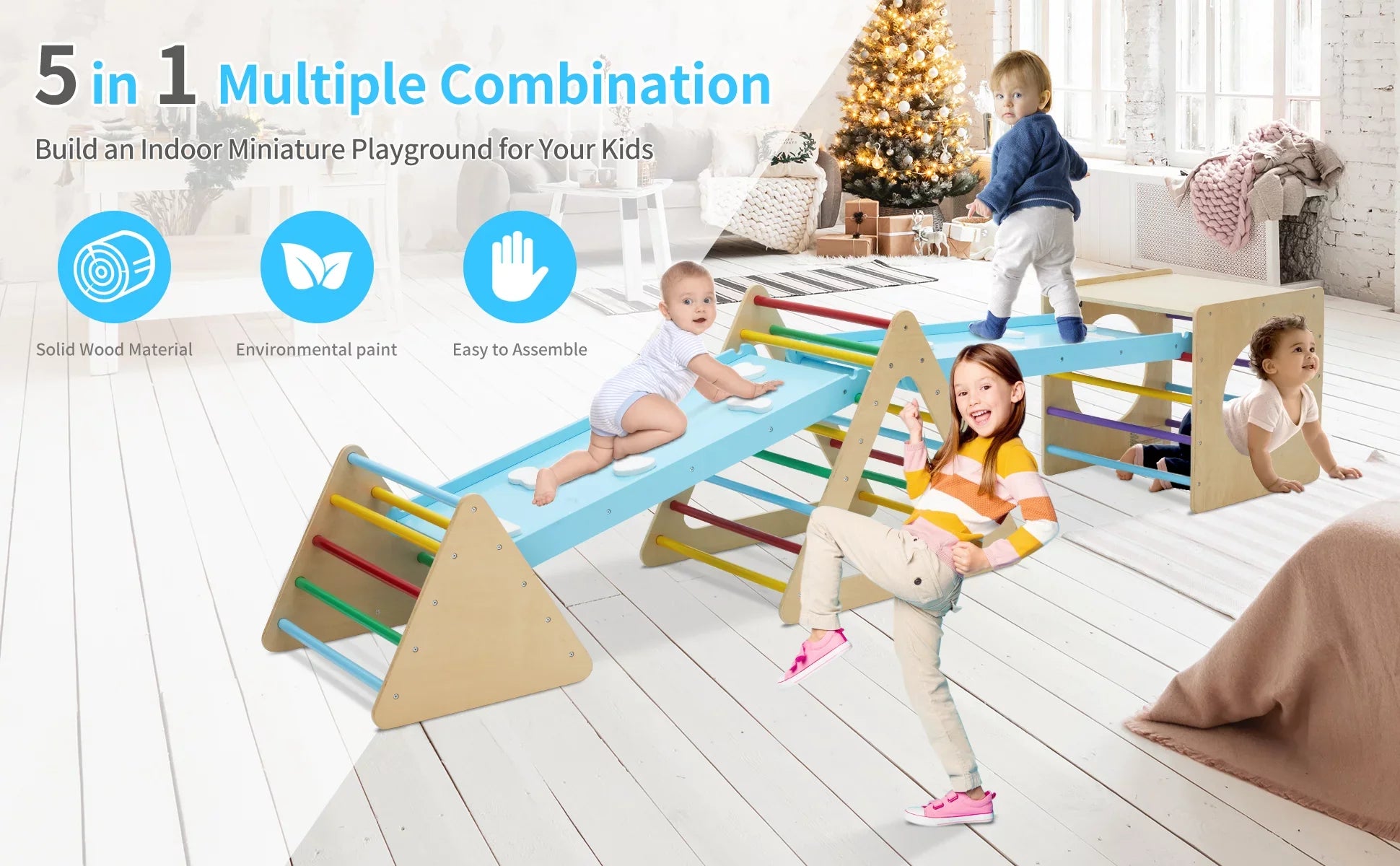 play triangle Set toys playground 1 walking, in with play indoor 5 climbing 2 gym of toddler climbing triangle Ramp wooden Climber for sliding 2 and and 5 equipment for 1 toddler, indoor for square