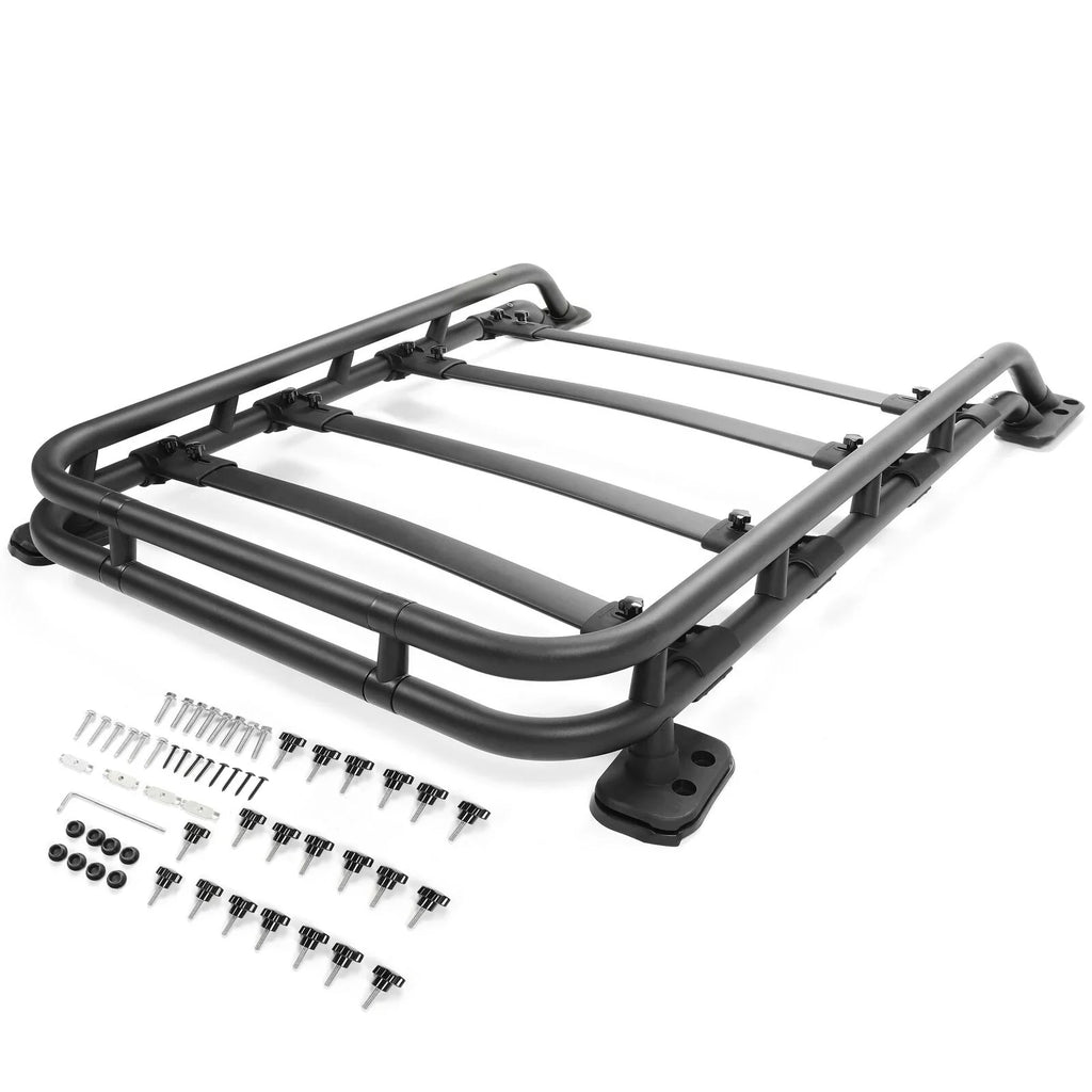 Compatible Rooftop Aluminum Coated 4Runner Luggage Powder Rack Extra 2010-2023 Cargo with Toyota Black Bar Basket Roof Carrier