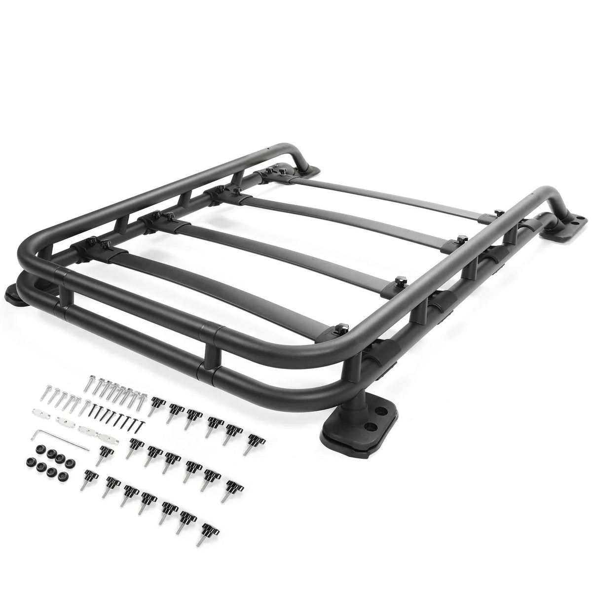 Compatible Rooftop Aluminum Coated 4Runner Luggage Powder Rack Extra 2010-2023 Cargo with Toyota Black Bar Basket Roof Carrier