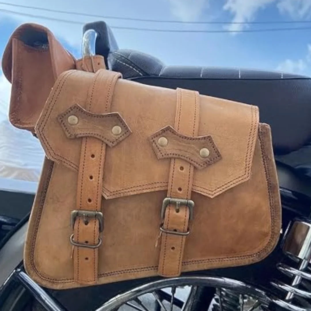 Leather Bag Side Rustic SAINTSTAG Bike Saddle Brown