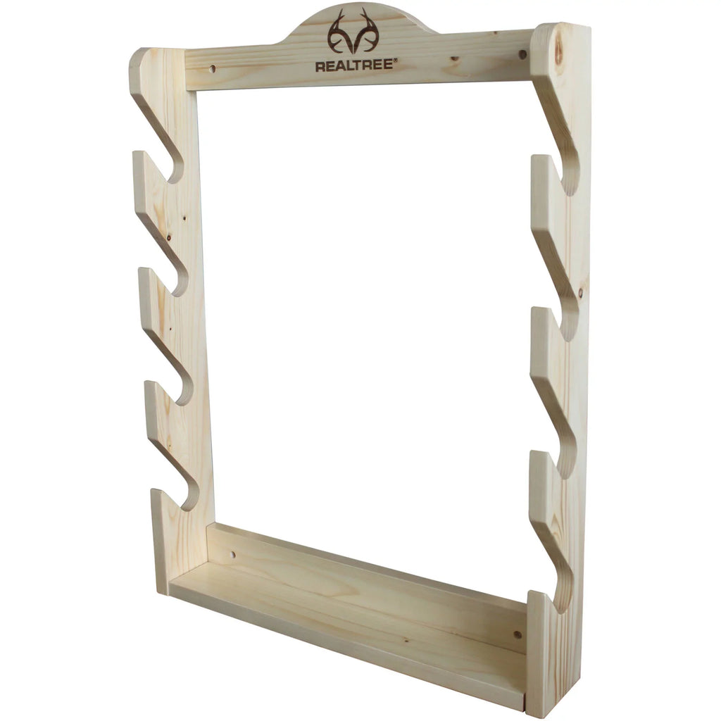 Creations Creek Hardware with Realtree Handcrafted Gun Hidden Rush - Wall Rack Pine 4 Durable Solid -