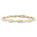 Winding Round Yellow Gold Bracelet (H-I,SI1-SI2) Baguette Love Diamond 14K 3 CTTW Cut and