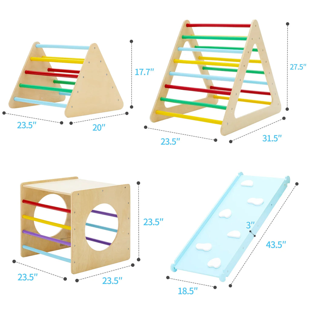 play triangle Set toys playground 1 walking, in with play indoor 5 climbing 2 gym of toddler climbing triangle Ramp wooden Climber for sliding 2 and and 5 equipment for 1 toddler, indoor for square
