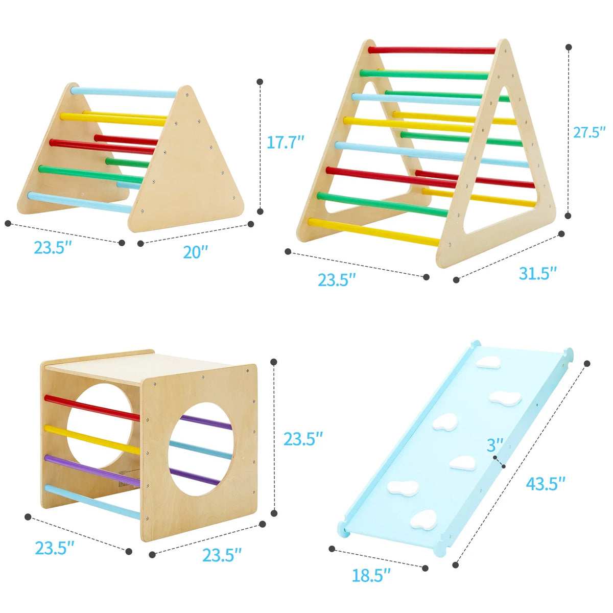 play triangle Set toys playground 1 walking, in with play indoor 5 climbing 2 gym of toddler climbing triangle Ramp wooden Climber for sliding 2 and and 5 equipment for 1 toddler, indoor for square