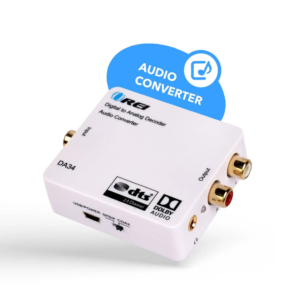 Analog L/R/3.5mm Output Input DA34 RCA 5.1-Channel Headphone to SPDIF/Coaxial Orei to Audio Decoder Digital