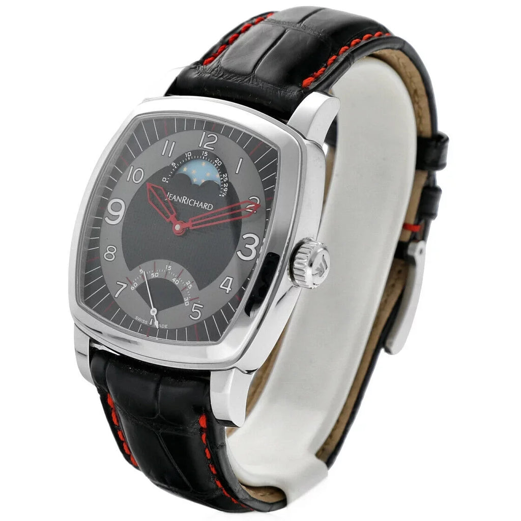 Screen Steel Moonphase 46016 Richard Automatic Men's TV Watch Leather Jean XL