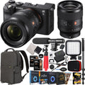 Body Camera Lens F1.4 ILCE7C/B 35mm GM Accessories Deco Frame Black Full Case with and Bundle Photography Sony + Gear Mirrorless SEL35F14GM LED Sony Monopod + Master + + G FE Backpack Microphone a7C