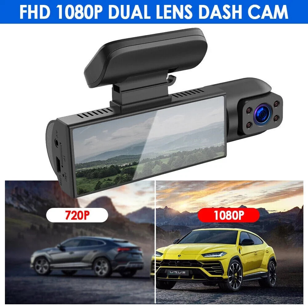 Recorder Lens JahyShow Inside DVR G-Sensor Video Front w/ 1080P Dash Cam Car Camera Dual