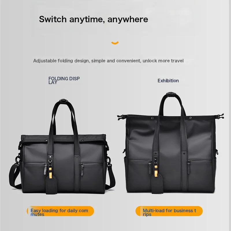 Travel Bag Women'S Waterproof And Feel Luggage Capacity Trip Sports Business Separation Handbag Large And Bag Leather And Fitness Bag Dry Wet Men'S