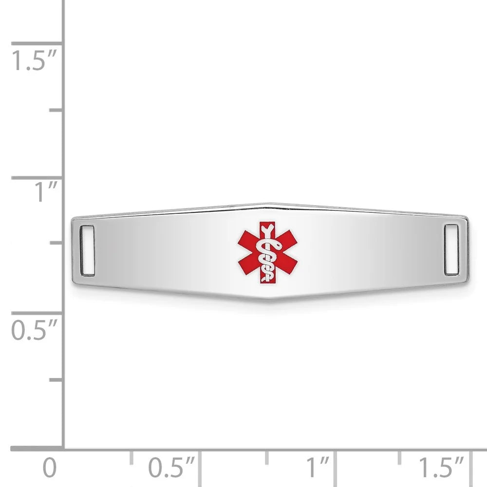 for Bracelet inch Women(L- Auriga Medical 37inch, Plate Id Silver 925 9mm) Sterling for W-