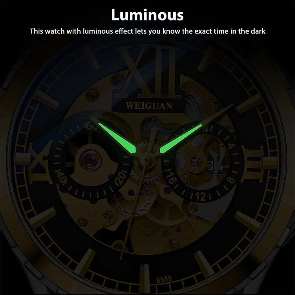 Men Luxury Business Waterproof Steel Mechanical Stainless Watch Automatic Wrist