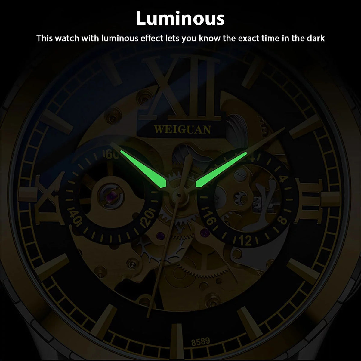 Men Luxury Business Waterproof Steel Mechanical Stainless Watch Automatic Wrist