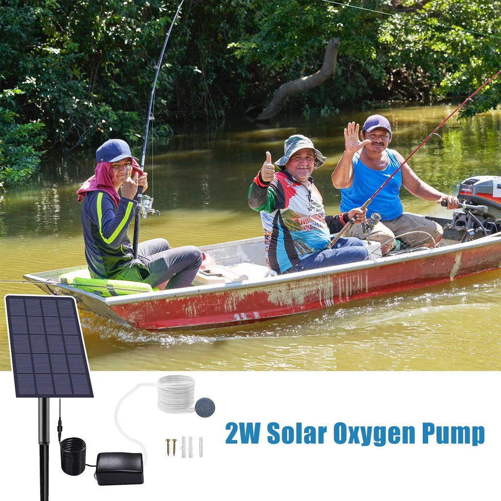 With 2w Fish Pump Fish Air Pond With Oxygenation Air Solar Solar Pipe Aerator Fish Pool Stones Pump Pond Pool Pump Air Pump Solar Aerator pump,Bubble Aerator Bubble Stones