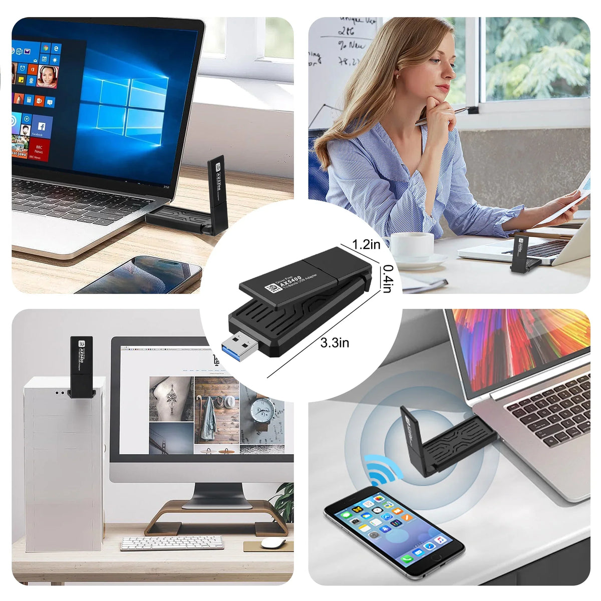 WiFi Adapter Tri USB Network Driver Laptop WiFi CELECTIGO Compatible WPA3, PC 3.0 Windows AX5400 WiFi Wireless 6E Adapter,Only Dongle ,for 6GHz/5GHz/2.4GHz, 11/10, Band free,Black with 802.11AX USB