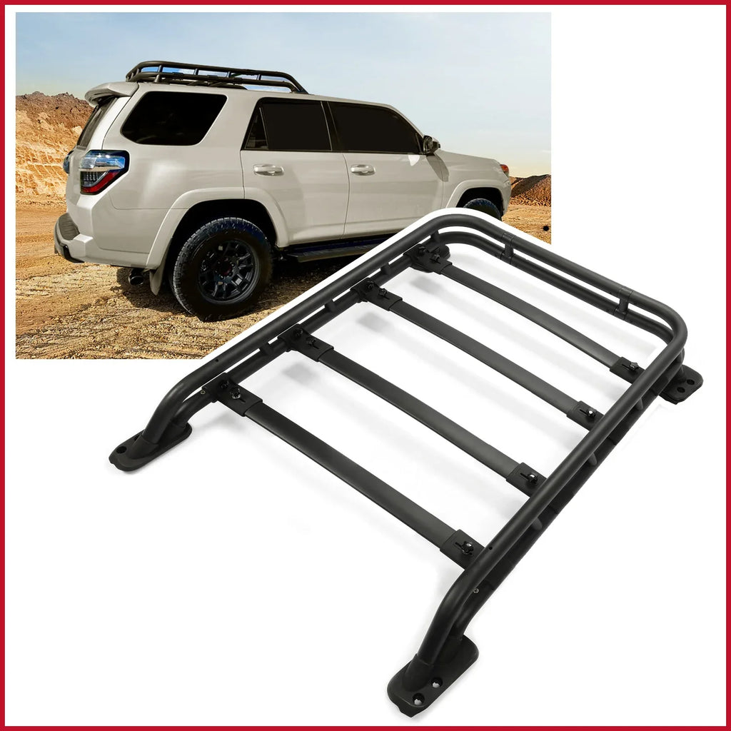 Compatible Rooftop Aluminum Coated 4Runner Luggage Powder Rack Extra 2010-2023 Cargo with Toyota Black Bar Basket Roof Carrier