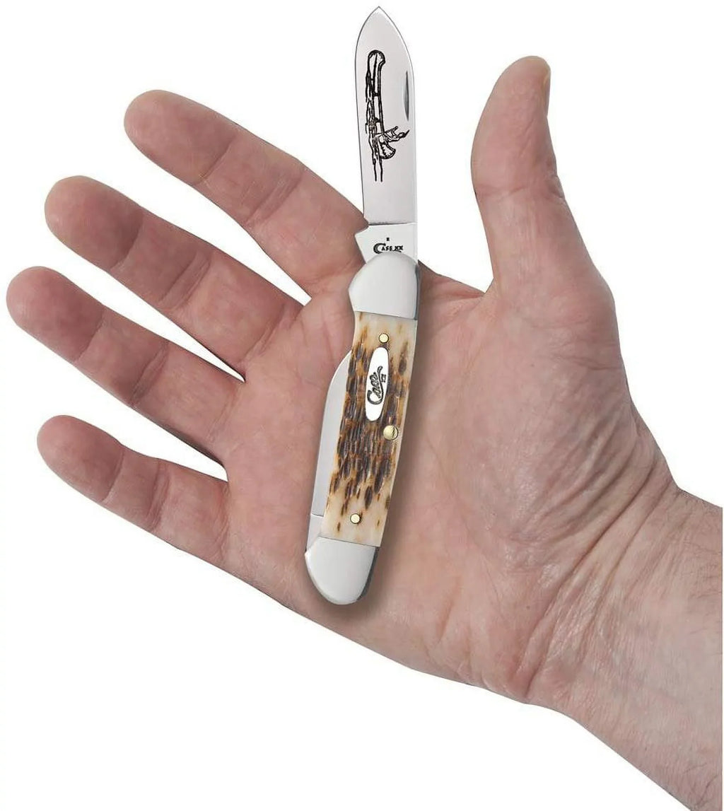 Amber Case Pocket Canoe Knife CV Bone