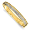 Polished Hinged 14k D/C Bangle Two-Tone Gold