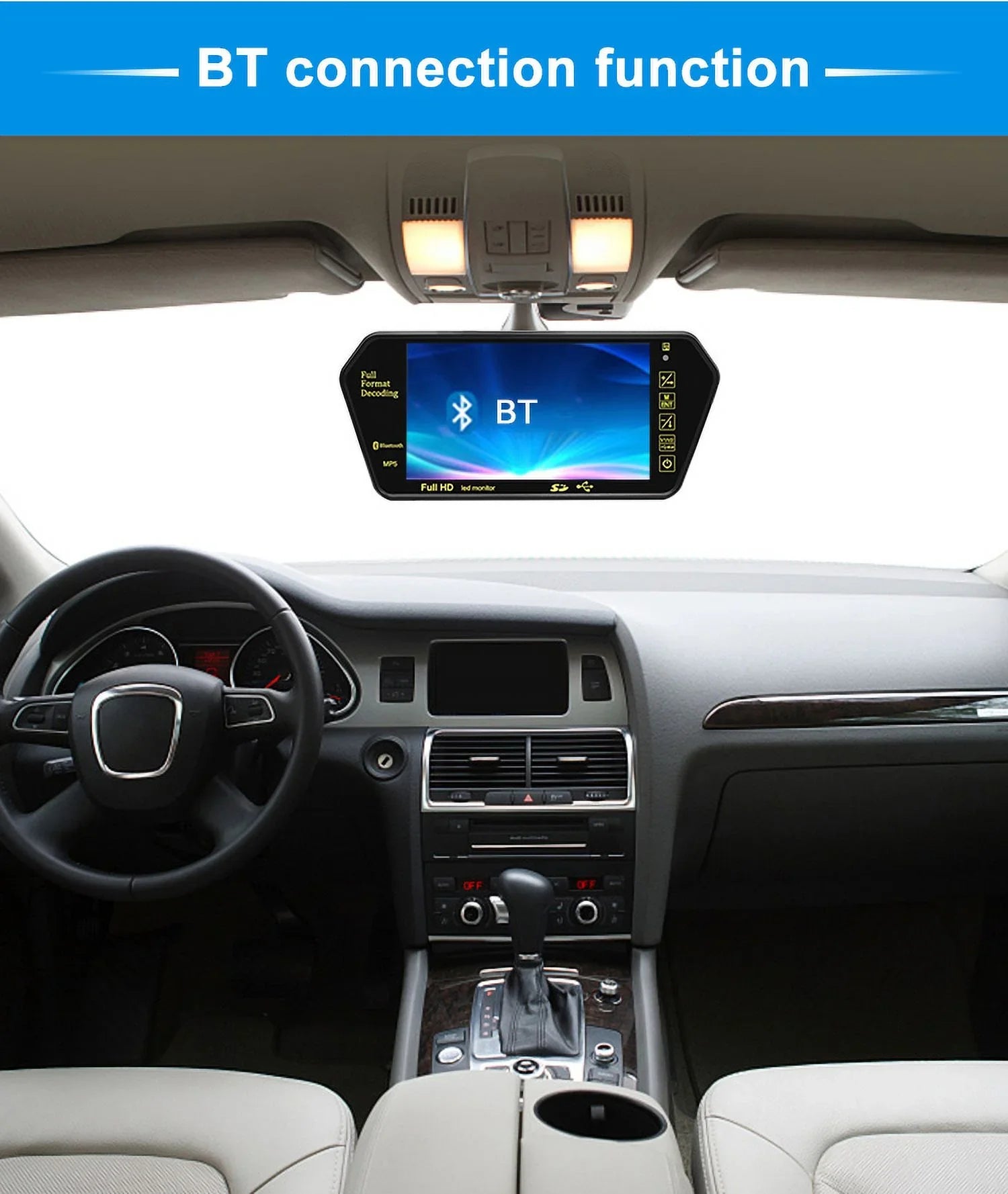 Parking Vision TFT Display View Inch 800*480 Rear USB/SD/FM Mirror System 12-24V MP5 Night Monitor Camera LCD 7 Car Transimitter