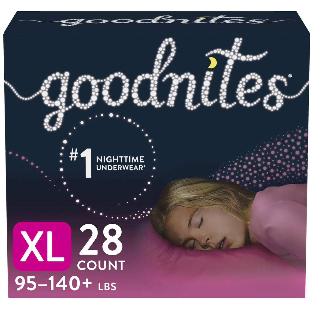 Girls, for Bedwetting (Select 28 Nighttime XL, Underwear Goodnites Ct Options) for More
