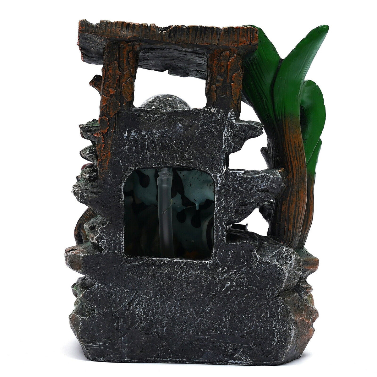 Rockery Feng Home Waterfall Resin Ball Rolling LED Water Shui Decor Tabletop Tabletop Water with Fountain Fengshui Fountain Light LED Indoor Fountain Waterfall