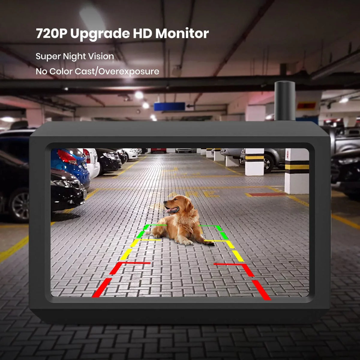 Night Wireless for Monitor 5'' Vision Up for AUTO-VOX Systems Camera Car Camera 5Mins Back Backup Trucks, DIY Installation, TW1 Solar