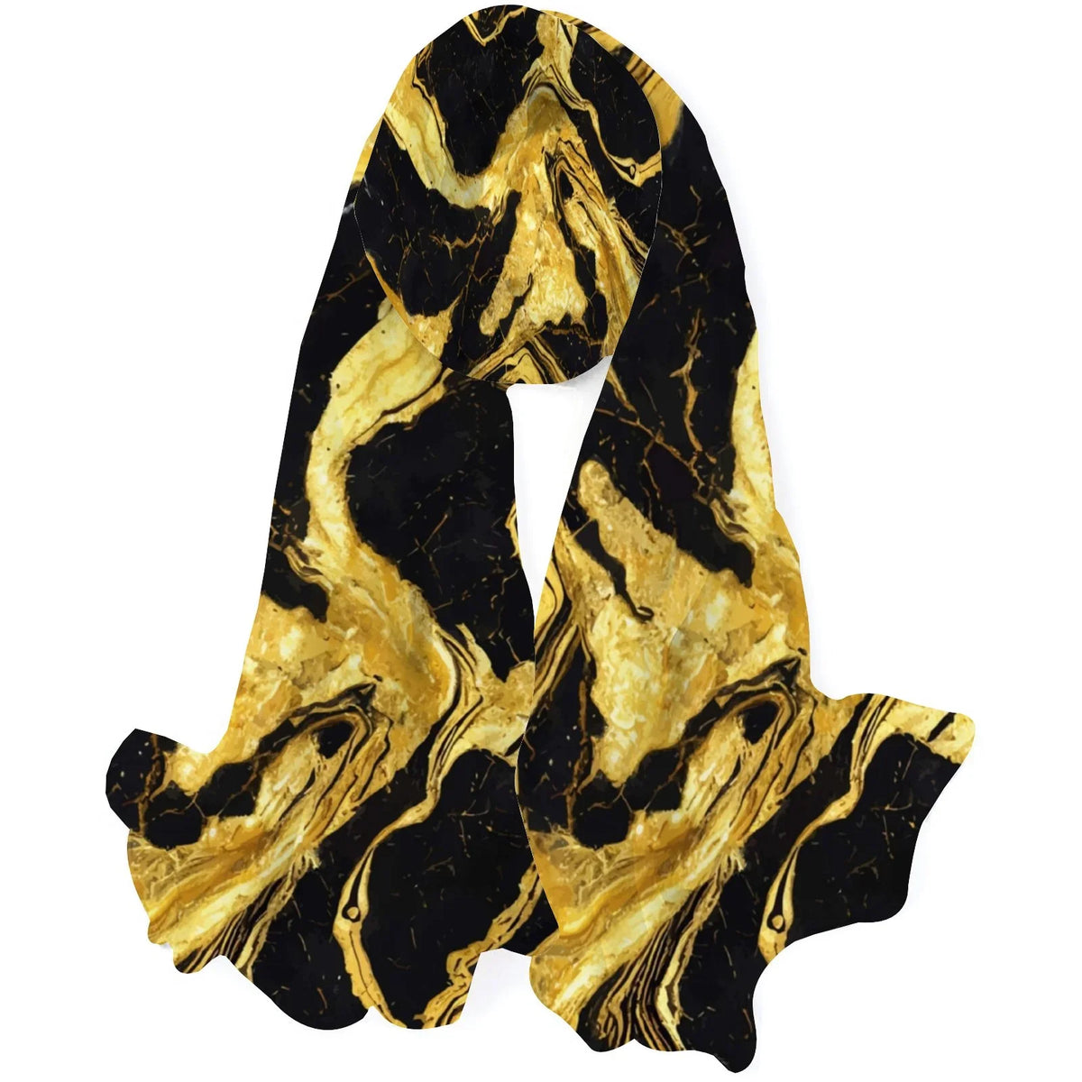 Scarf Long Packed Wraps Women for Wraps Oblong Silk Gift Shawls FREEAMG Large Golden Sunscreen Hair Neck Marble Headscarf