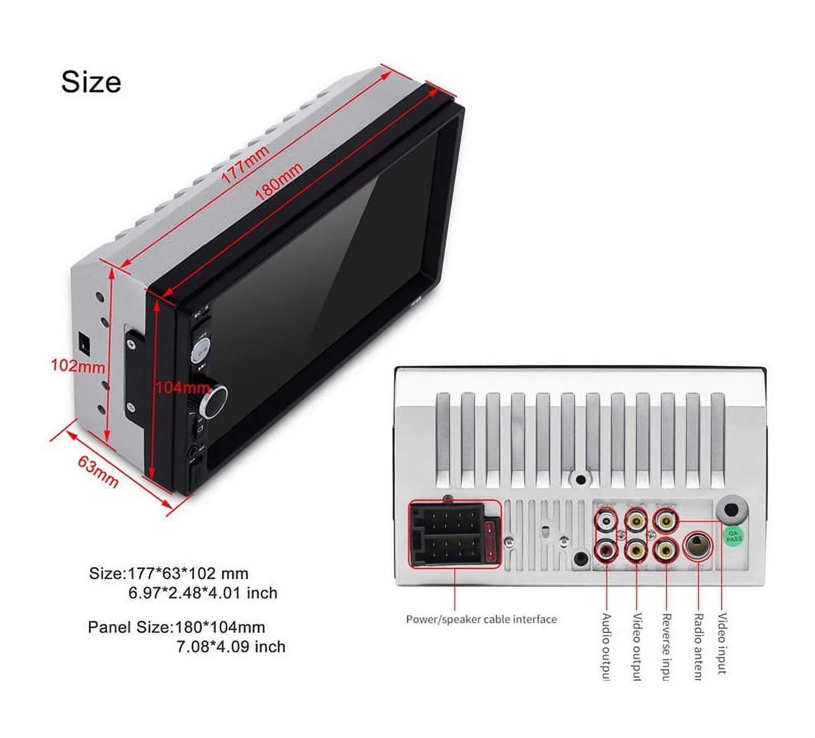 Double Audio 7-inch Multimedia Player Polarlander USB Car MP5/4/3 Screen Car SD with radio Touch Mirror Stereo AUX HD Car Bluetooth Din Link Function FM