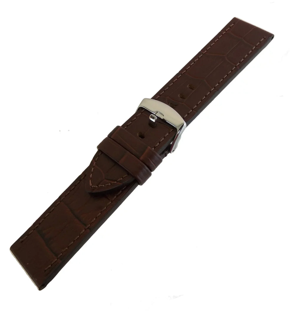 24mm Brown Men's Hadley Alligator Roma Grain Band Style Watch Panerai MS910