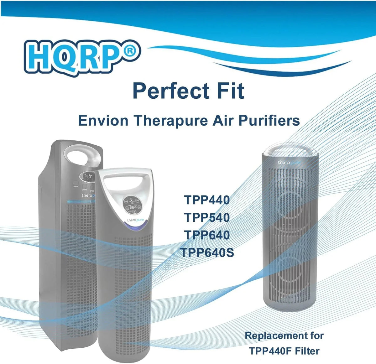 Therapure with Filter 2-Pack TPP440 HQRP HEPA Purifier TPP640S Envion Air Compatible TPP440F TPP640 TPP540