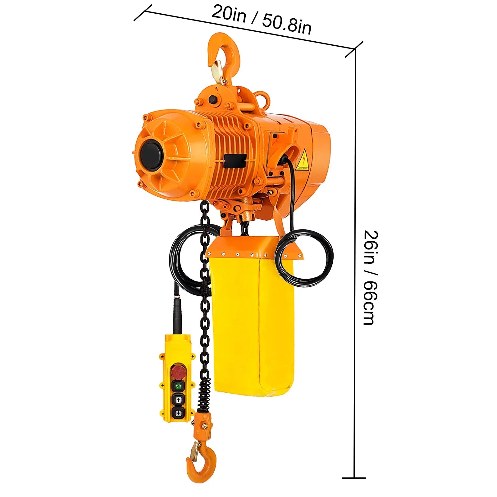 VEVOR G80, Chain Logistics, Ton 2200LBS/10FT Pendant Hoist, Double Factories Lift Phase 1 Single Chain Control Hoist Electric Electrical and Agriculture Height for 110V with with Hook, Chain Mount