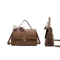 square handbags PU bag Handle ladies Scarf Silk Flap women hand bags bags Brown Shoulder Bag Women's Leather crossbody