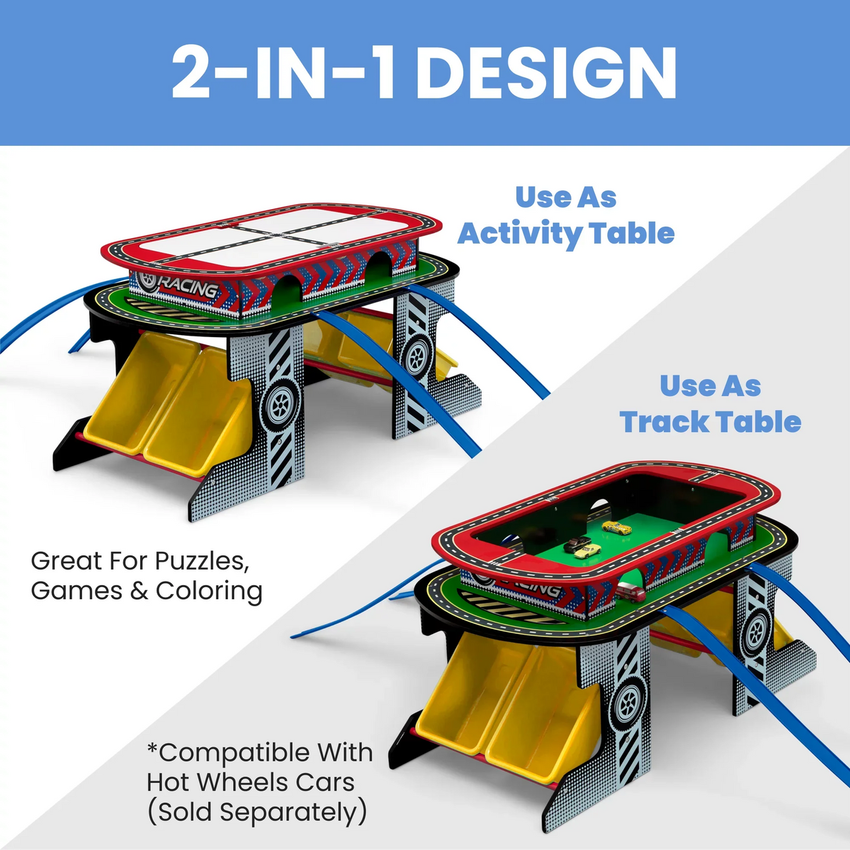 Toy Track Kids Play for Children Activity Table Delta and Race