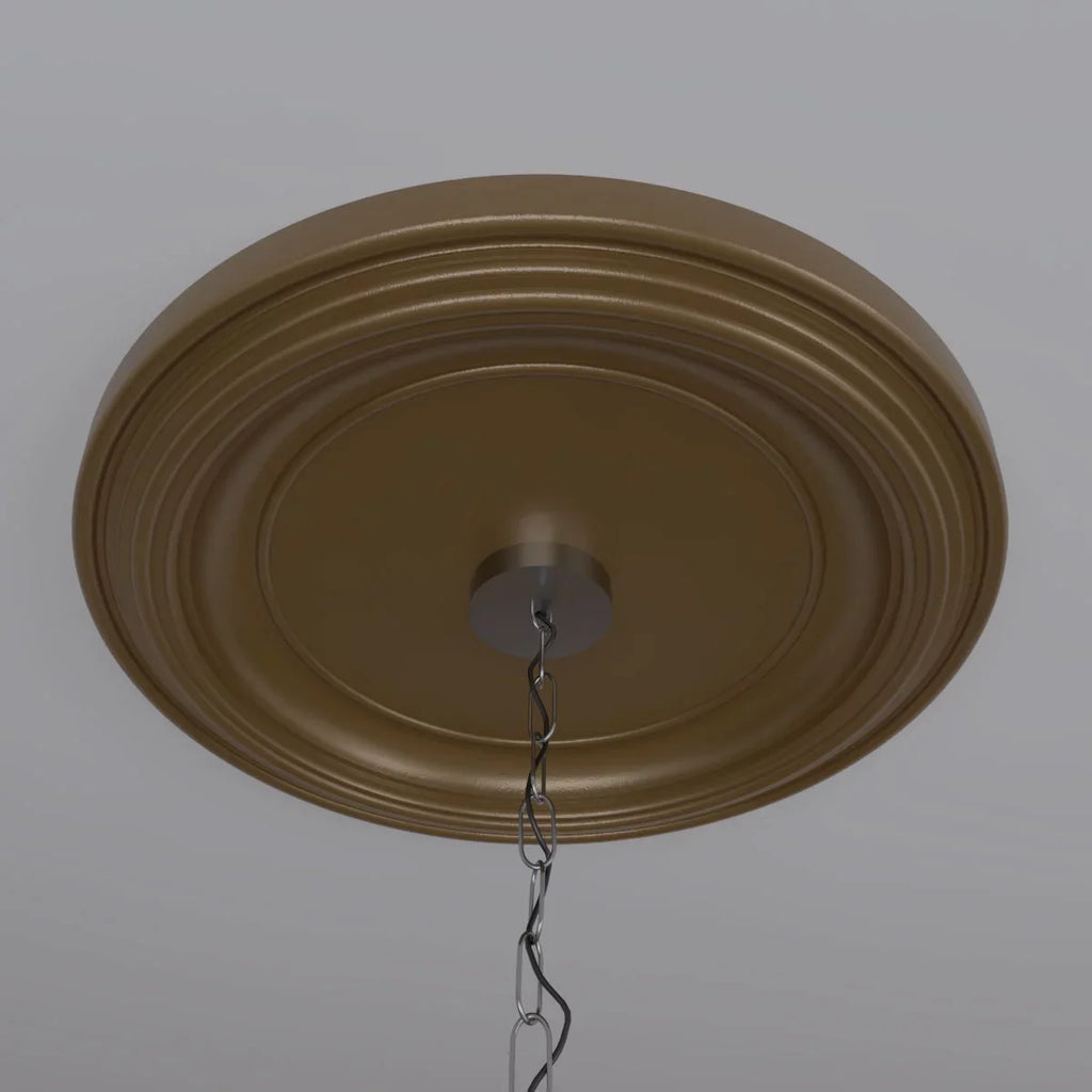 13 Canopies 1 PVC to x Medallion 22"OD Rush 1/2"ID up Traditional 1/2"P Ceiling Thermoformed Metallic (Fits Ekena Millwork x 3 Gold 1/2"),